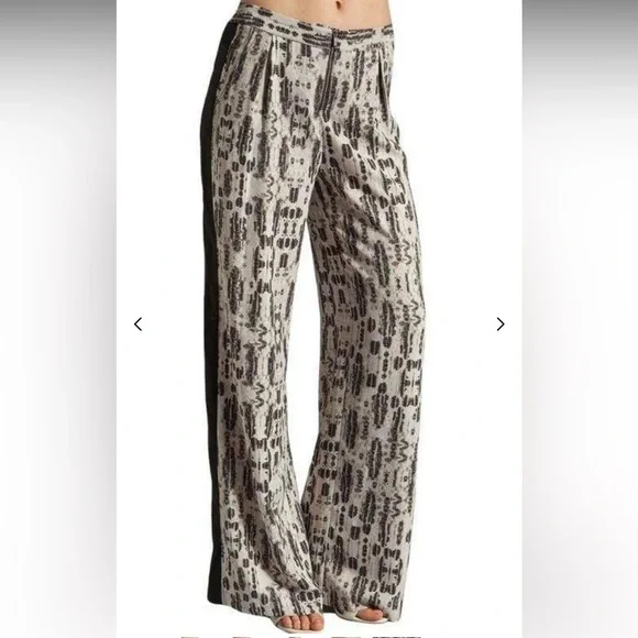 BCBGMaxAzria RASHA Black and White Wide Leg Pants Size Small - Picture 2 of 16